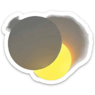 partial 90% solar eclipse with sun on left sticker