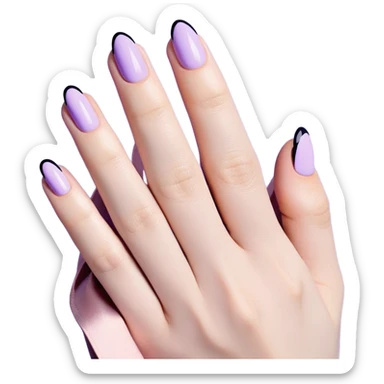 lilac pastel manicure with almond-shaped nails sticker