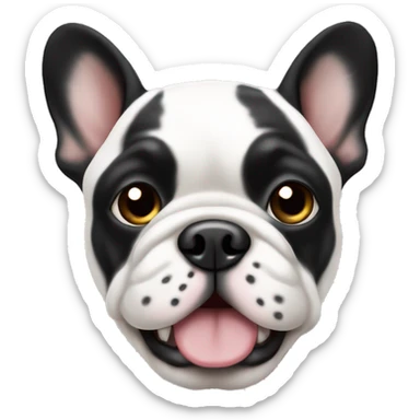 French buldog black and wite sticker