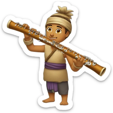 Erlandskian  Terminian Ozetalakaa flute Instrument Ethnic sticker