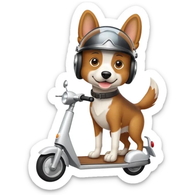 Chien à conduire un scooter  sticker