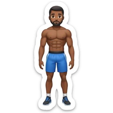 a black man with a six pack full height sticker