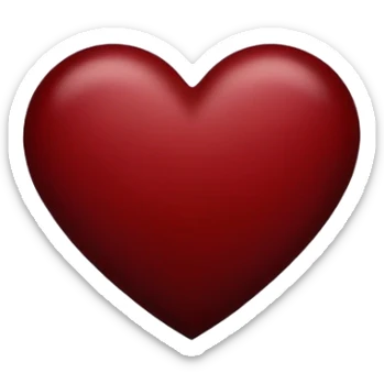 Dark red deep red Mahogany-red maroon-red heart shape sticker