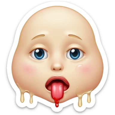 can you make a braindead emoji thats drooling and stuff sticker