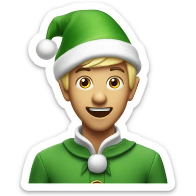Amazed Christmas elf sticker