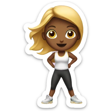 a girl compete in a competition sticker