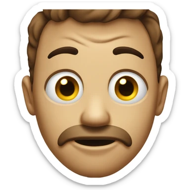 uncanny disproportional scary face sticker