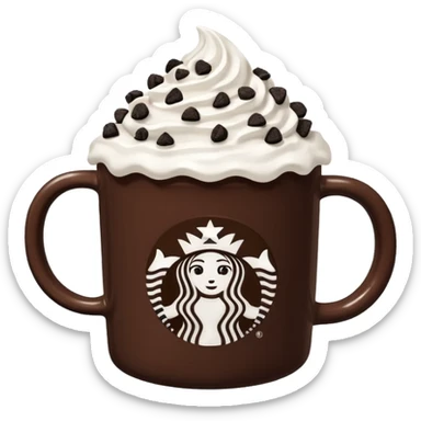  Starbucks hot cocoa with whipped cream and Oreo cookie crumbles  sticker