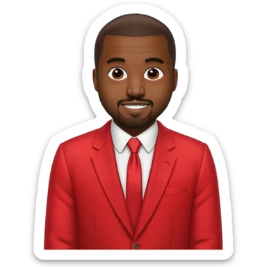 kanye west in red suit sticker