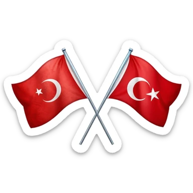 An Albanian mixed flag with Türkish  sticker