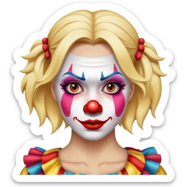 a blonde woman making a bad decision and acting like a foolish clown sticker