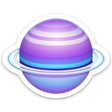 A Saturn emoji but in a light blueish and purple gradient color sticker