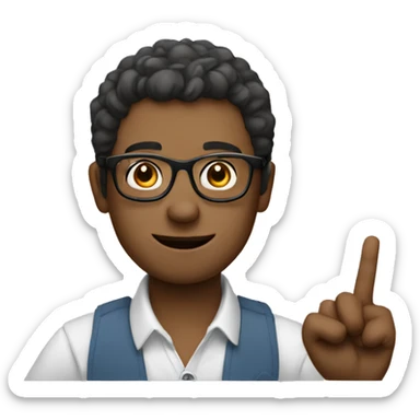 Draw a man with glasses making the OK sign sticker