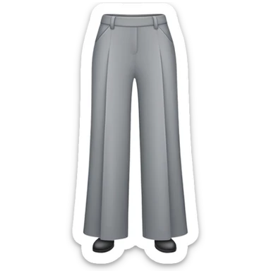 only gray wide leg pants, flat product photography, plain garment item isolated on white, no human elements, no limbs, just the pants sticker