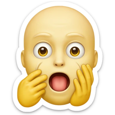 yellow emoji choking himself out creepy sticker