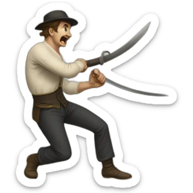 Men fighting from 1900 sticker