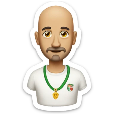 Italian bald man wearing tattoos  sticker