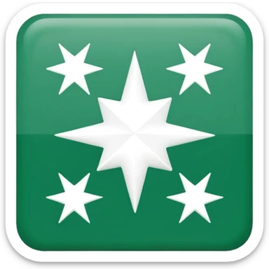 logo BNP Paribas fidèle, carré vert avec quatre étoiles blanches sticker