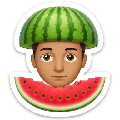 Combine the dancing man emoji🕺with a head made of watermelon sticker