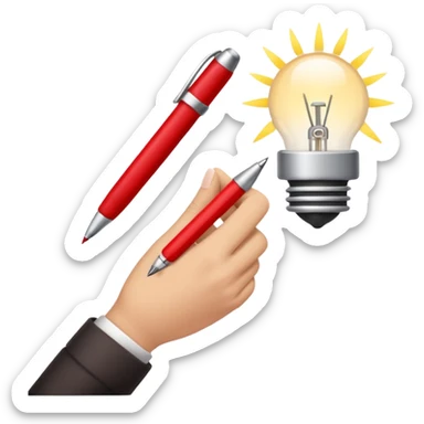 this emoji ✍🏻 with a red pen writing  sticker
