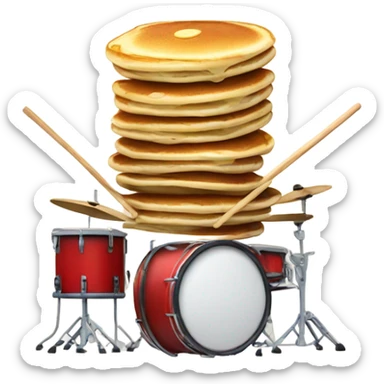 Singing stack of pancakes playing drums  sticker