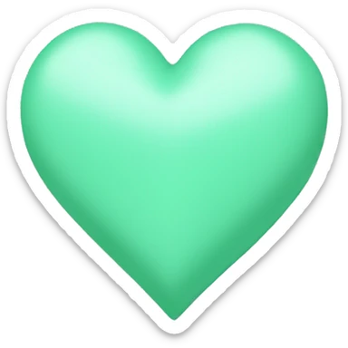 mint green heart sticker