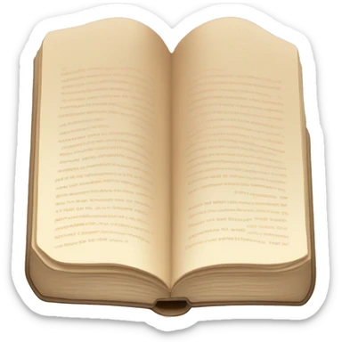 An open, hardcover book, depicted with a beige cover. Commonly used for various content concerning reading, writing, learning, and schooling. sticker