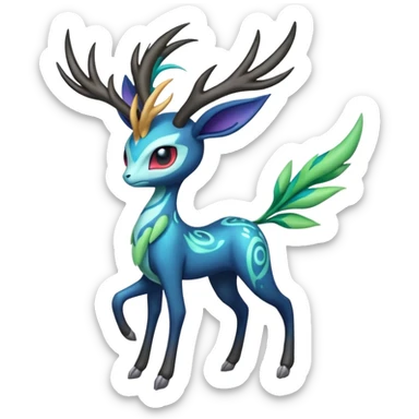 Colorful Exotic Meloetta-Xerneas-Cobalion-Virizion-Venom-Stitch-Fakémon-creature-hybrid sticker