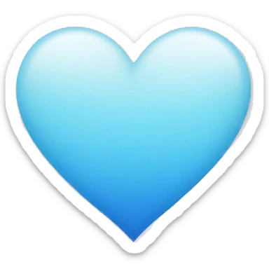 light blue and white ombré heart  sticker
