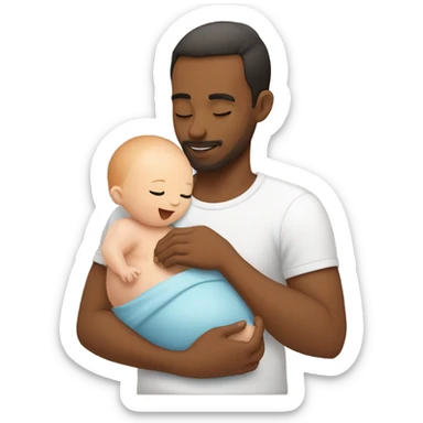 Man breastfeeding baby sticker