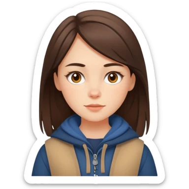 brunette scandinavian girl with scandinavian clothes sticker
