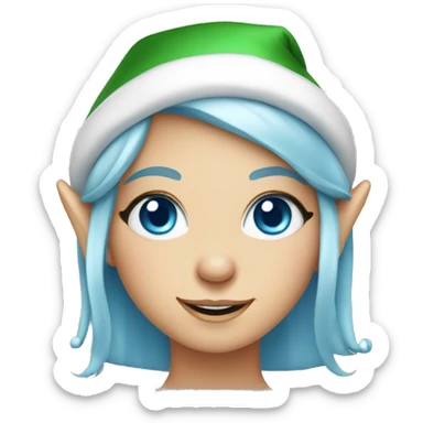 Christmas elf girl blue eyes sticker