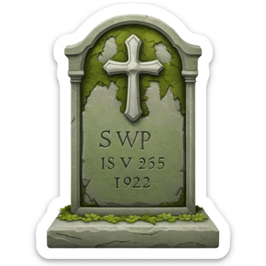 ein Grabstein mit: Hier ruht die SVP 1971 - 2025 sticker