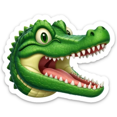 an alligator opening its mouth in a dentist's office sticker