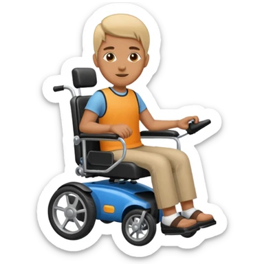 person in motorizeds wheelchair sticker