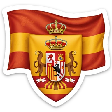  Bandera de España 🇪🇸 con un aguila marrón atrás del escudo de España sticker