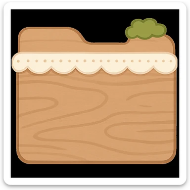 Render this folder. Remove the plants. KEEP THE STYLE INTACT. Render it as if it were open. white frills, but the plants at the very top can stay. sticker