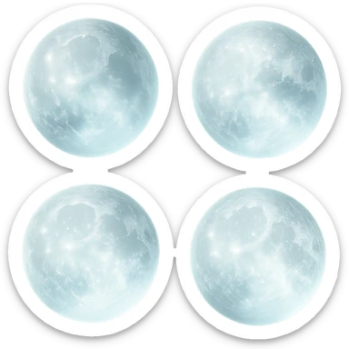 the moon in matte glass style, translucent and frosted, with soft highlights and a gentle glowing effect sticker