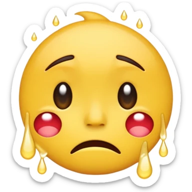 cartoon sticker of a colorful and cheerful sad and frustrated emoji, no text, suitable for WhatsApp and Instagram sticker