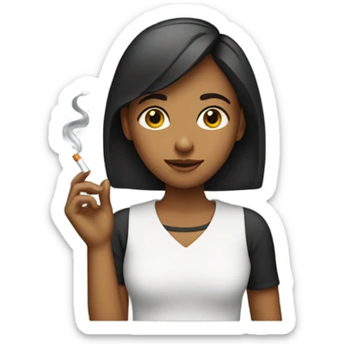 girl with a lit cigarette sticker