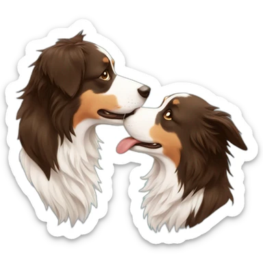 two border collies kissing sticker