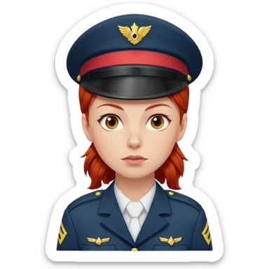 women Soldier red hair just sticker