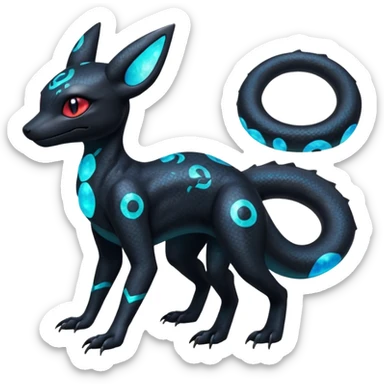 Nebulae Salandit-Umbreon-Fakémon-hybrid-creature (full body)  sticker