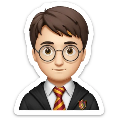 harry potter with griffindor tie sticker