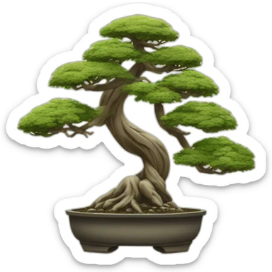 bonsai tree intertwined with torii sticker