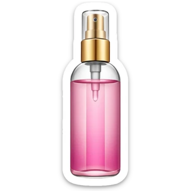 Pink and gold body mist bottle sticker