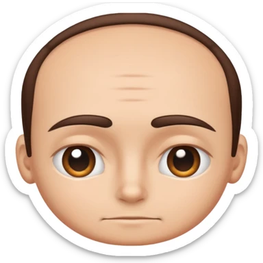 emoji of only the forehead area of a human face, cropped between eyebrows and hairline, simple cartoon style sticker