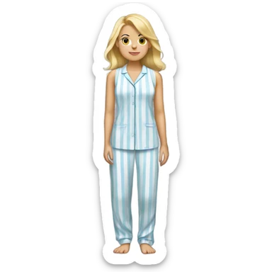 blonde girl in pjs  sticker