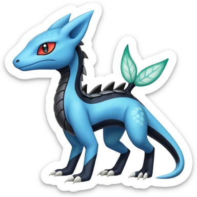 Meloetta-Dewott-Salandit-Nargacuga-Pokémon-Fakémon-fusion-hybrid-creature sticker