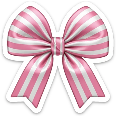 candy cane bow shape with light pink stripes and a satin bow sticker